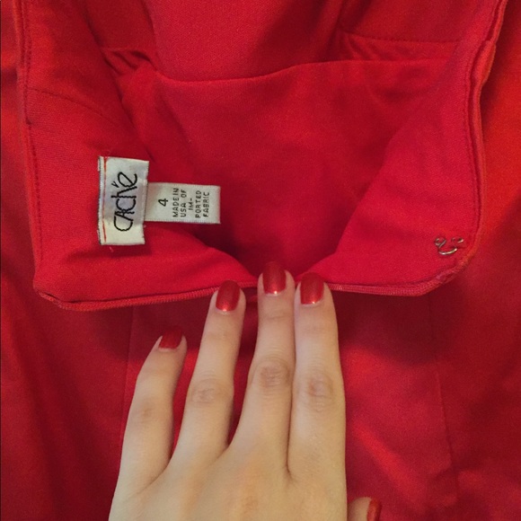 Cache Cocktail Satin Halter Top Dress Red - Picture 8 of 8